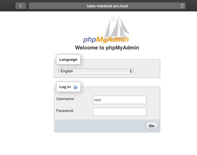 phpmyadmin login