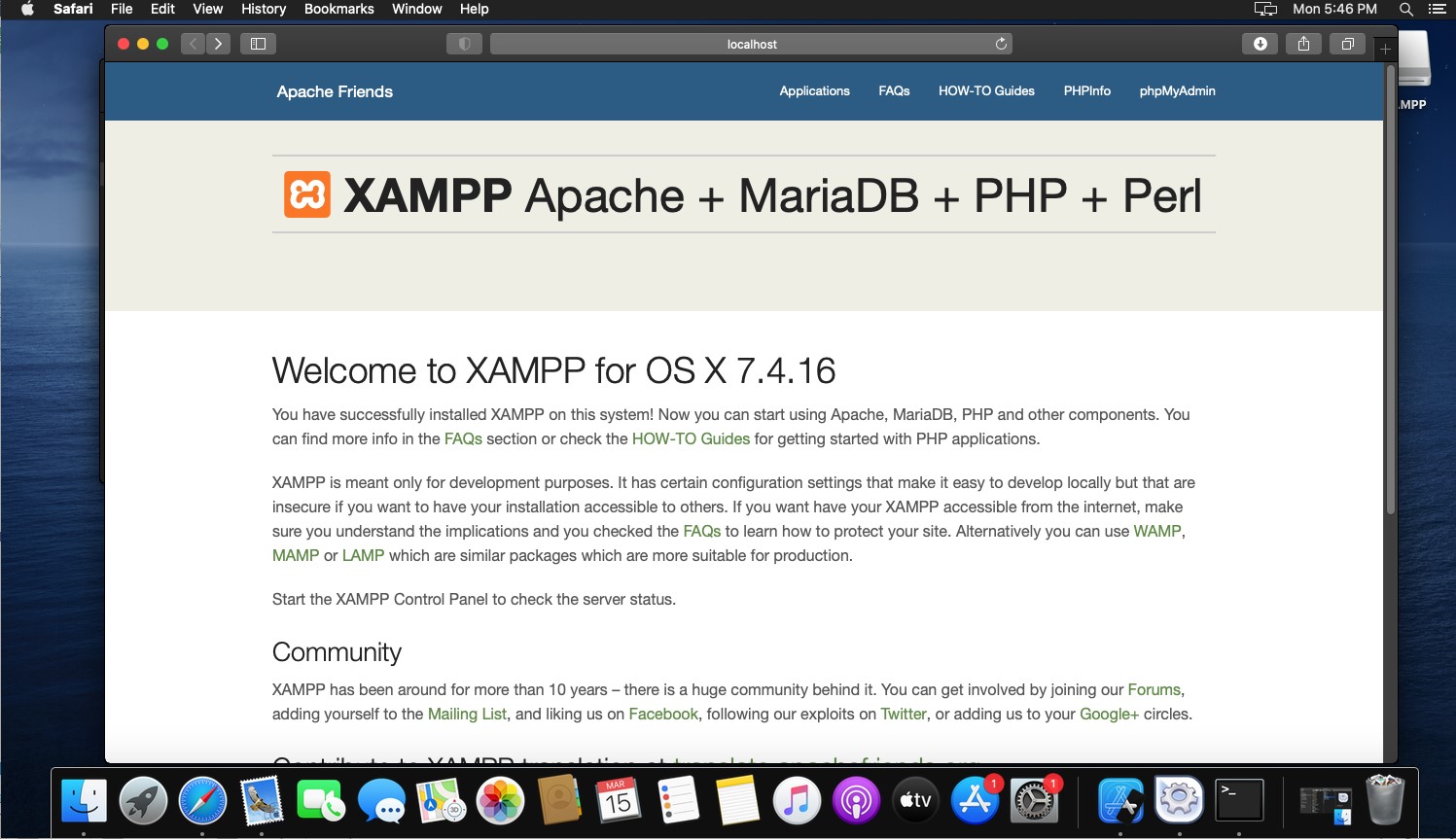 test XAMPP